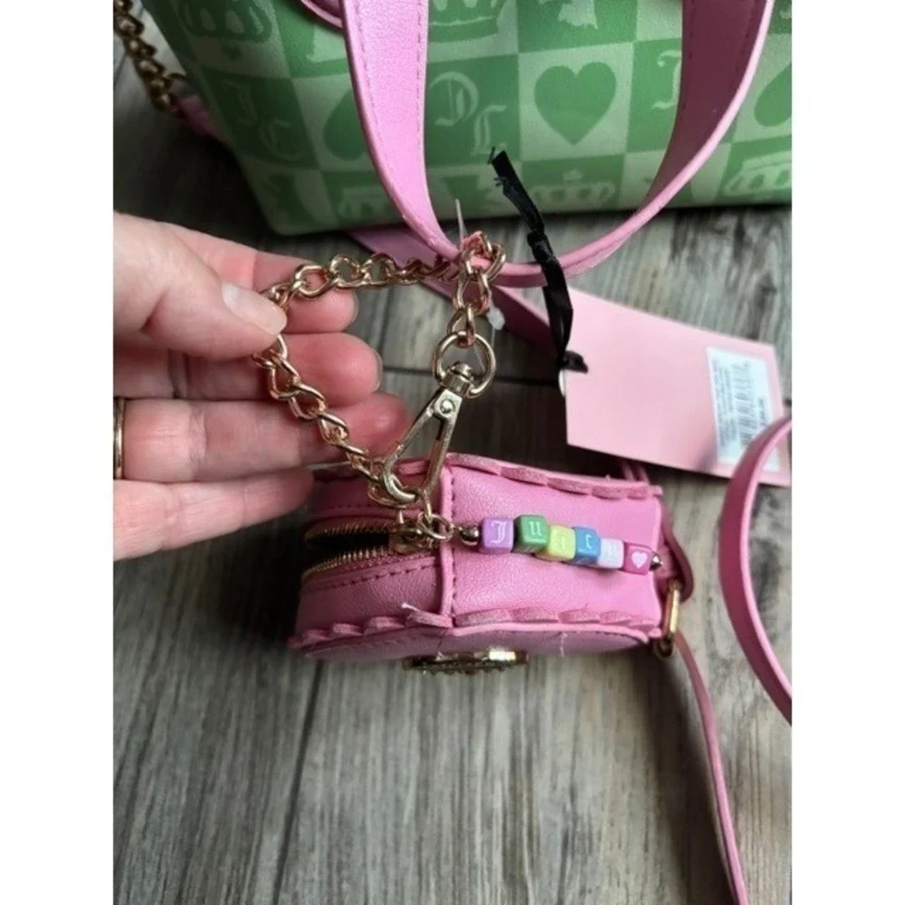 Juicy Couture Sweet Break Time Mini Bag Retro Green Pink Heart Y2K Coquette New‎